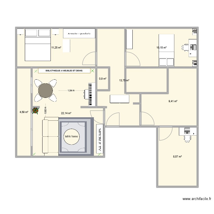 PLAN 1. Plan de 8 pièces et 81 m2