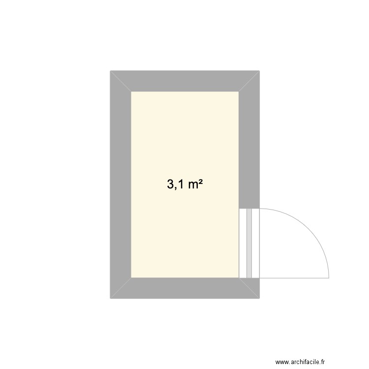 SALLE EAU LOCAL. Plan de 1 pièce et 3 m2