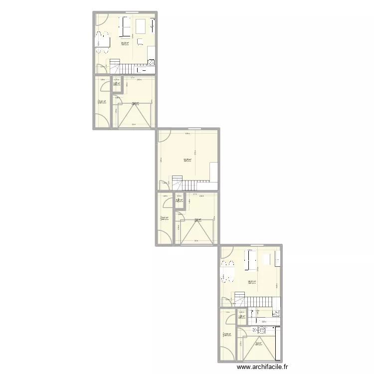 Maison RDC table. Plan de 12 pièces et 133 m²