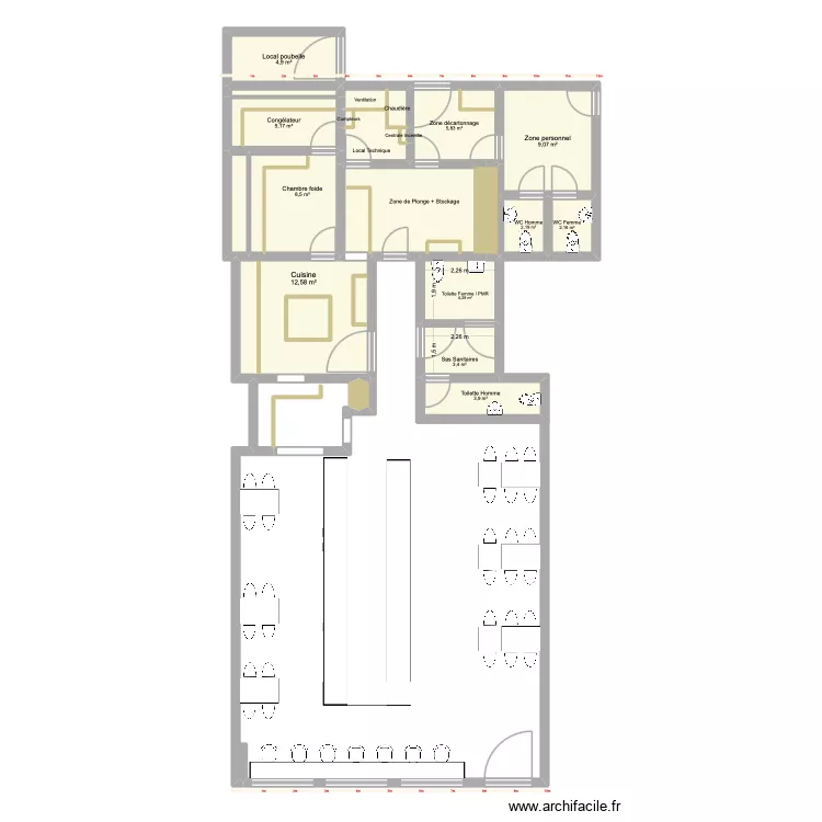 Tout un fromage. Plan de 21  et 83 m²