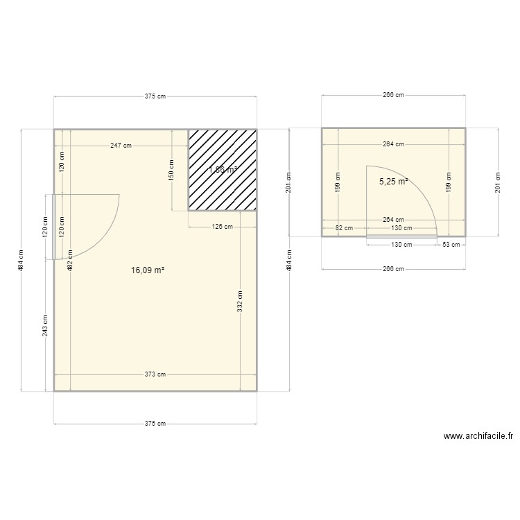 BOUCHERIE YOUSSEF. Plan de 3 pièces et 23 m2