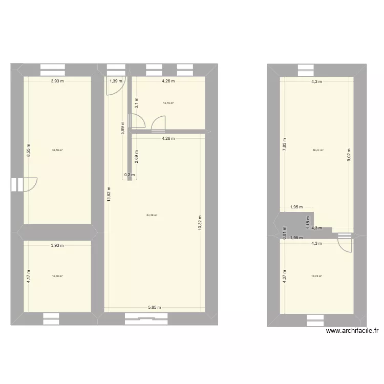 Maison future. Plan de 6  et 183 m²