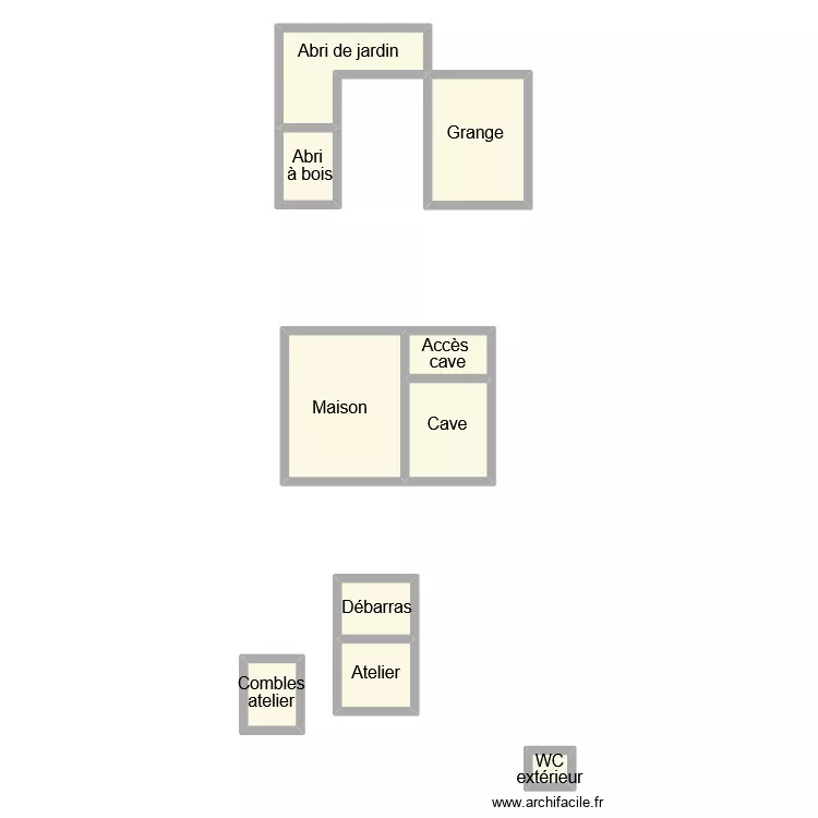 vabbault dependance. Plan de 10  et 78 m²