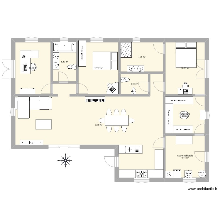 maman. Plan de 0 pièce et 0 m2