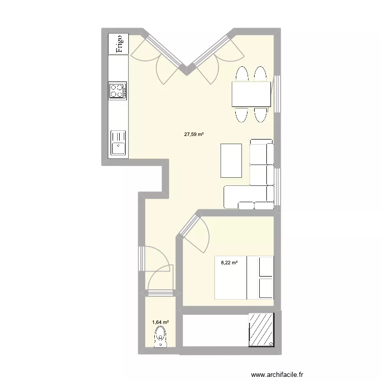 app1. Plan de 3  et 37 m²