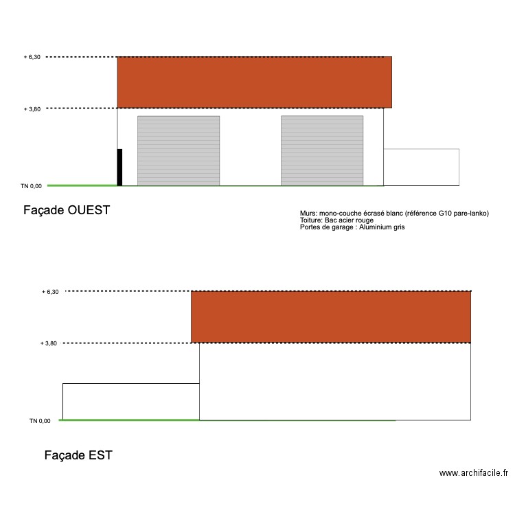 PCMI 5 : Plan de façade. Plan de 0 pièce et 0 m2