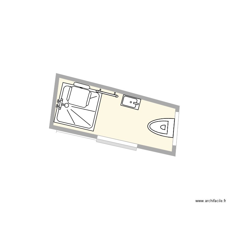 Riou après travaux 2. Plan de 1 pièce et 2 m2
