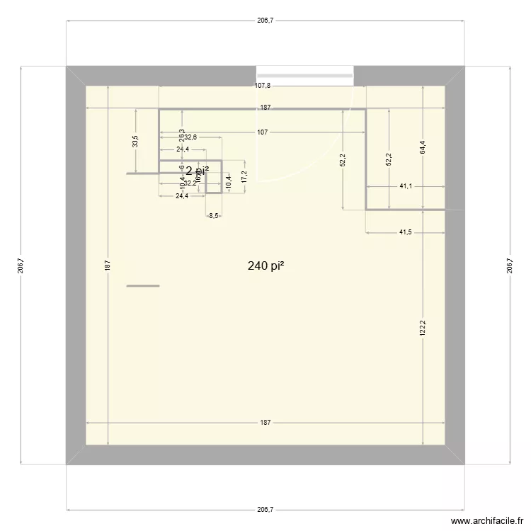 Esquisse 1. Plan de 2 et 22 m² Esquisse 1. Plan de 2 et 22 m²