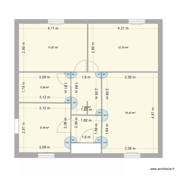Moncoutant. Plan de 6 Pièces et 63 m²