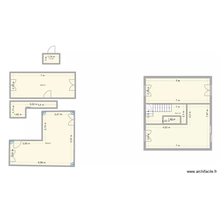 Maison Abi&T&eacute;o. Plan de 6  et 109 m²