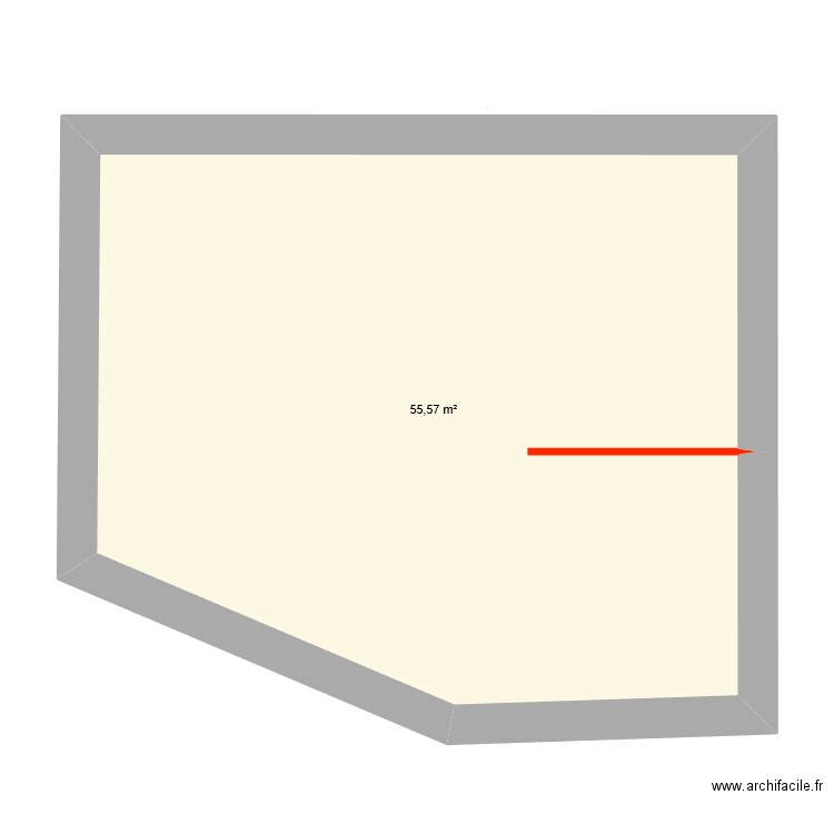 log. Plan de 1 pièce et 56 m2