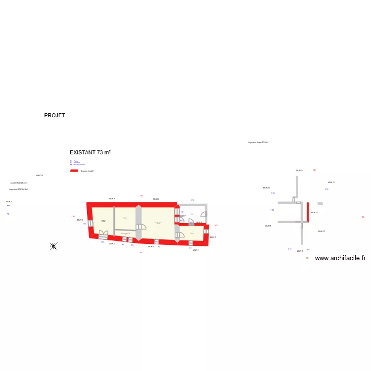 HAREAU_ Existant. Plan de 6 et 86 m² HAREAU_ Existant. Plan de 6 et 86 m²