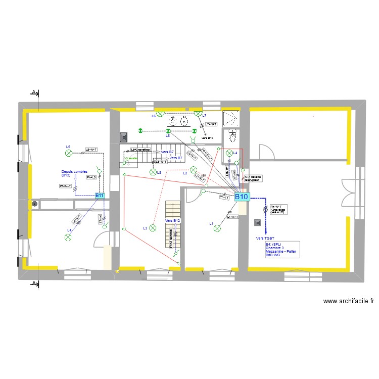 Etage_Elèctricité_Eclairage_E4_V4. Plan de 0 pièce et 0 m2
