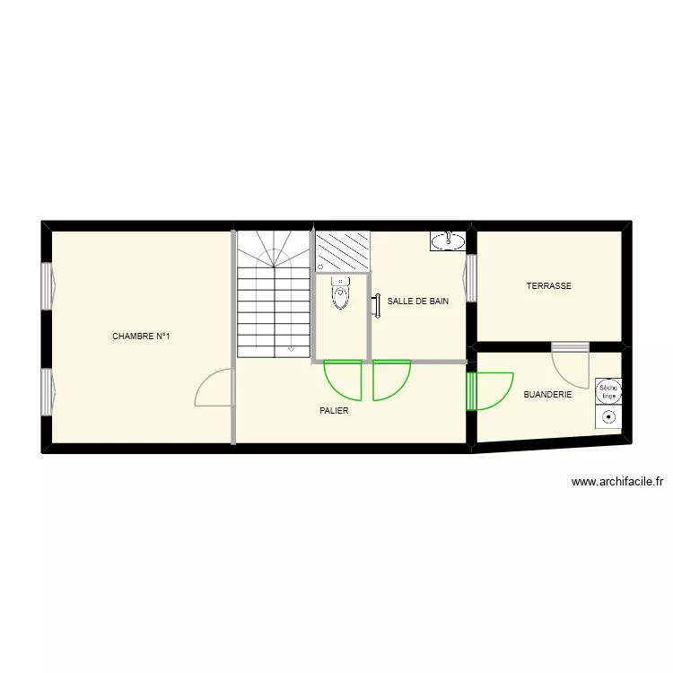 blein 1er ETAGE. Plan de 6  et 54 m²