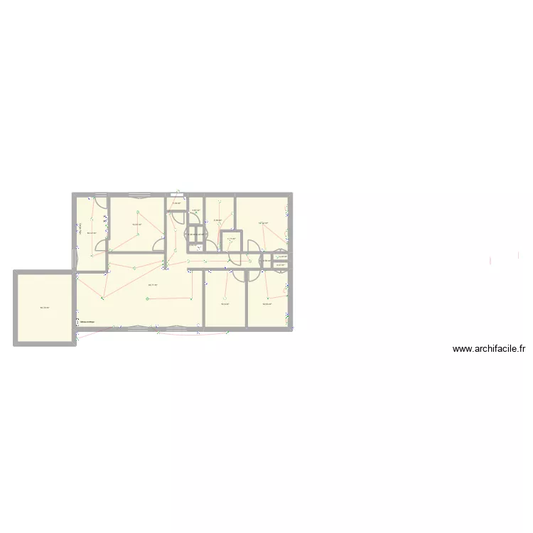 simon. Plan de 17 pièces et 135 m²