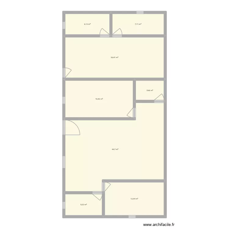 Plan_Afanayo. Plan de 8 pièces et 123 m²