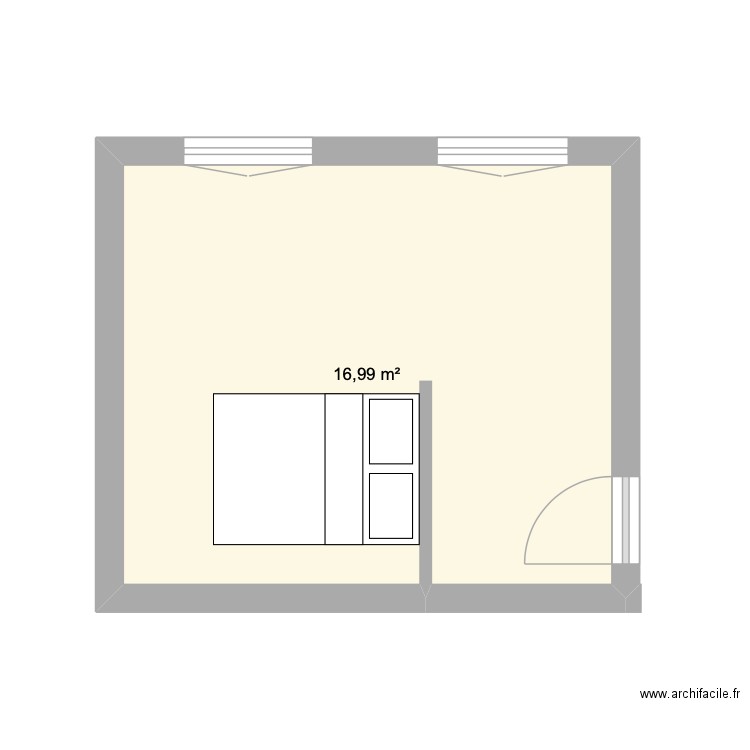 Vincent. Plan de 1 pièce et 17 m2