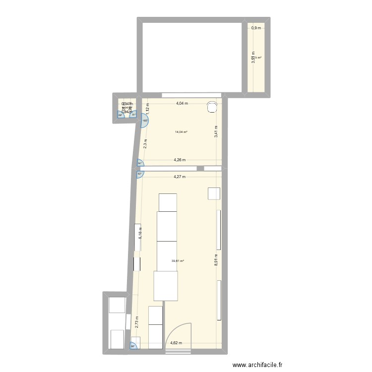 villemur2. Plan de 4 pièces et 58 m2