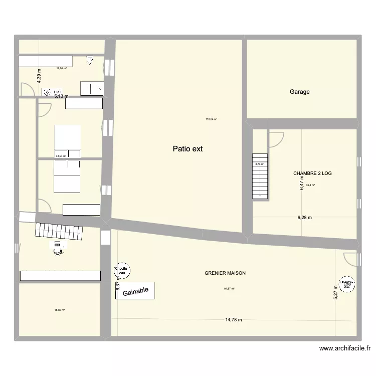 St VIVIEN 2delire jeudi. Plan de 8  et 327 m²