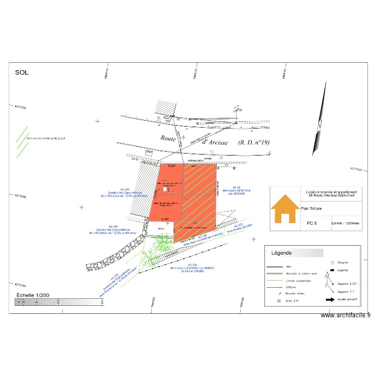 PC 5 plan de toiture. Plan de 0 pièce et 0 m2
