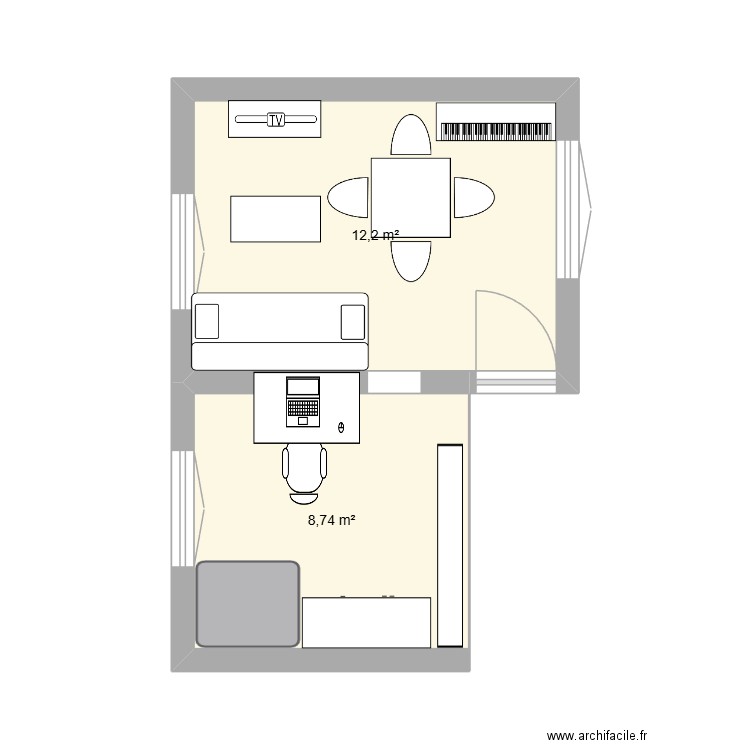 dsdsffsd. Plan de 2 pièces et 21 m2