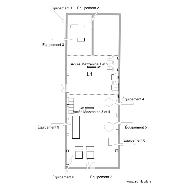 Zone 15 RDC. Plan de 1 pièce et 227 m2