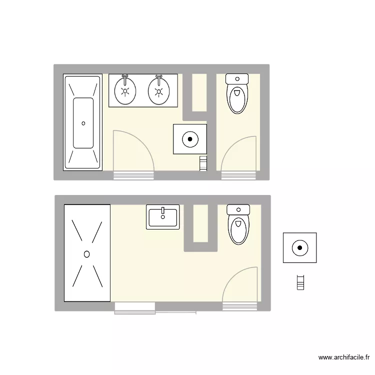 FRELET. Plan de 6  et 12 m²