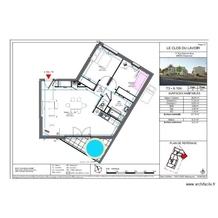 chaponost. Plan de 0 pièce et 0 m2