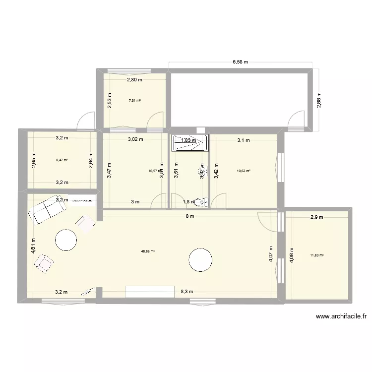 Maison Paule. Plan de 