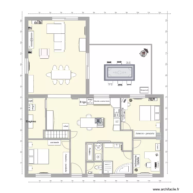 Vacquerie bis. Plan de 11  et 116 m²