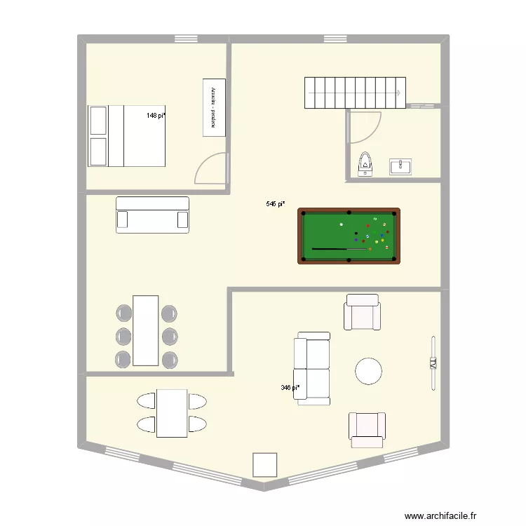 chalet 1. Plan de 3  et 97 m²