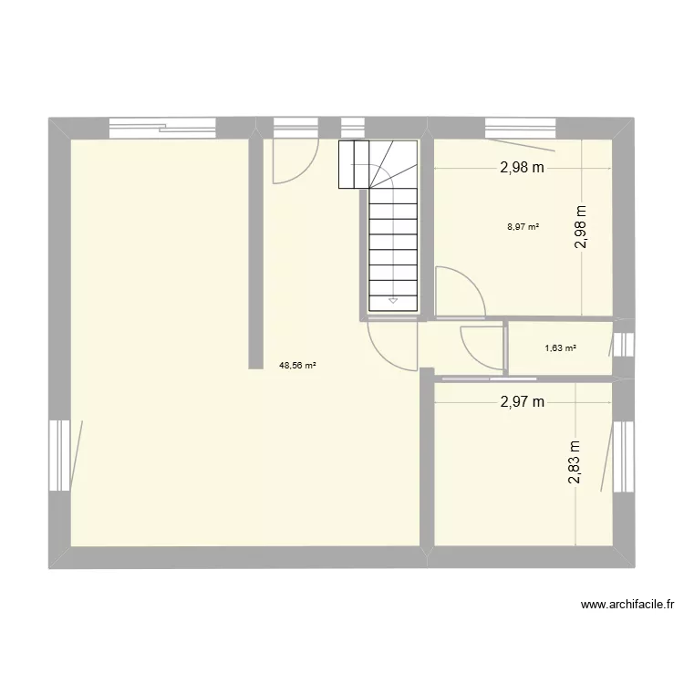 plan rdc mur et cloison. Plan de 3 Pièces et 59 m² plan rdc mur et cloison. Plan de 3 Pièces et 59 m²
