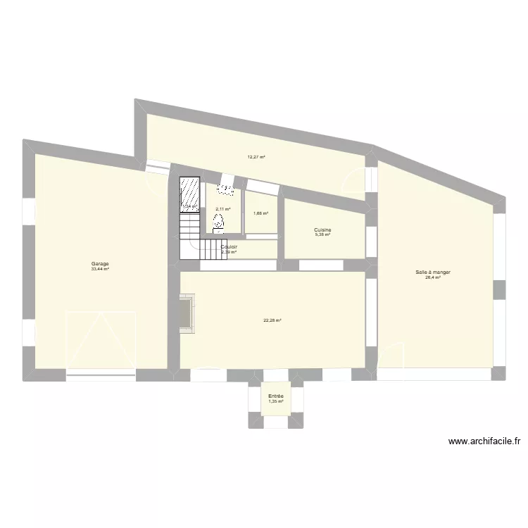 Plan Jullouville projet 1. Plan de 10  et 109 m²