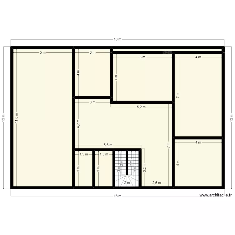 PLAN 18X12 CLIENT 30 51 61 96. Plan de 10 pièces et 191 m²