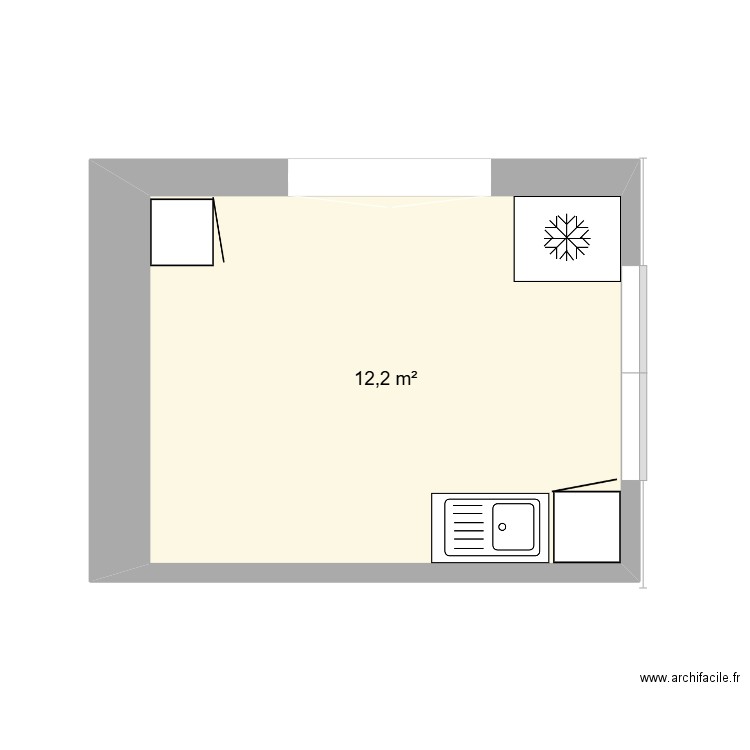CUISINE. Plan de 1 pièce et 12 m2