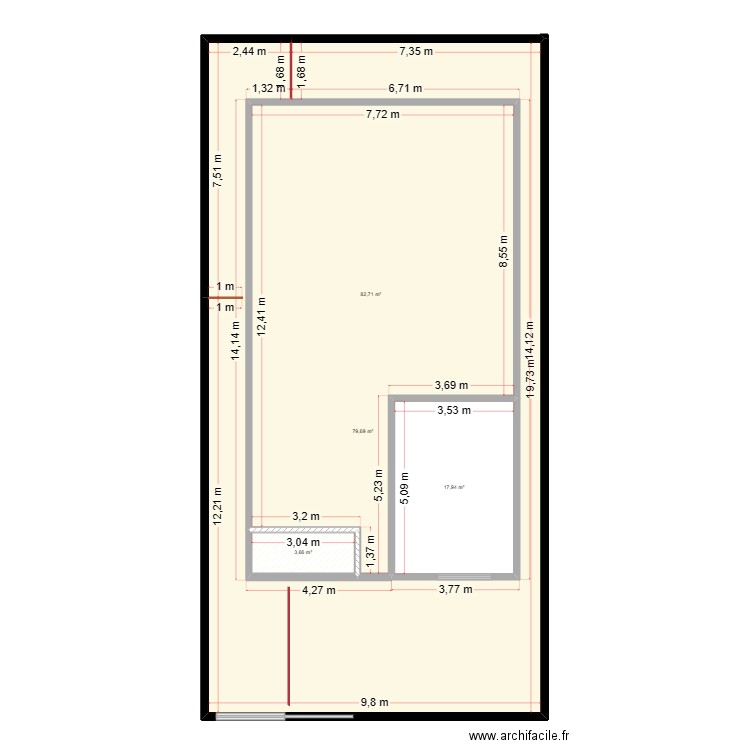 planA. Plan de 4 pièces et 184 m2