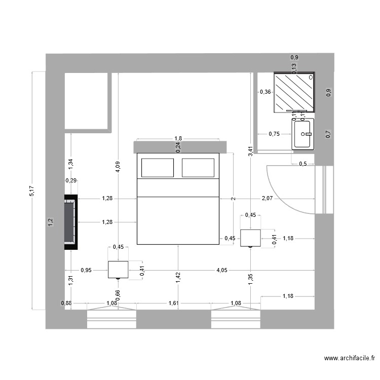Chambre-01-V4. Plan de 0 pièce et 0 m2