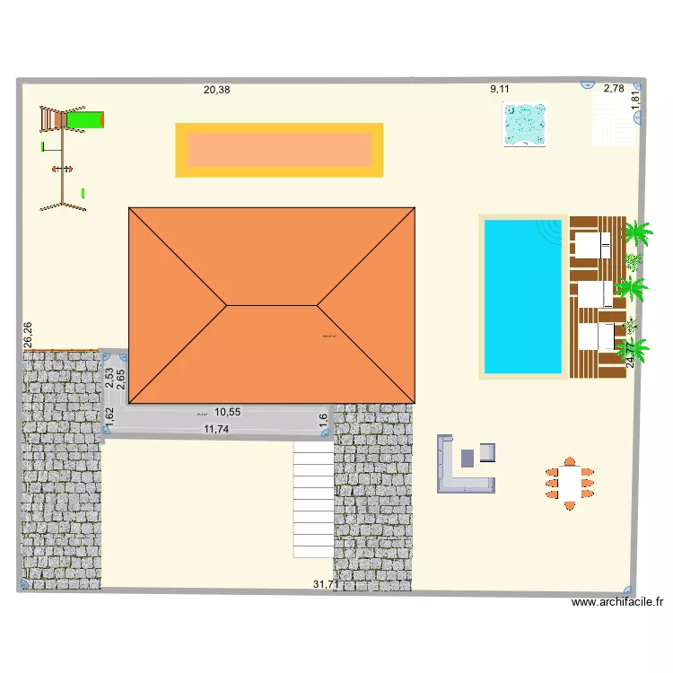 Piscine. Plan de 