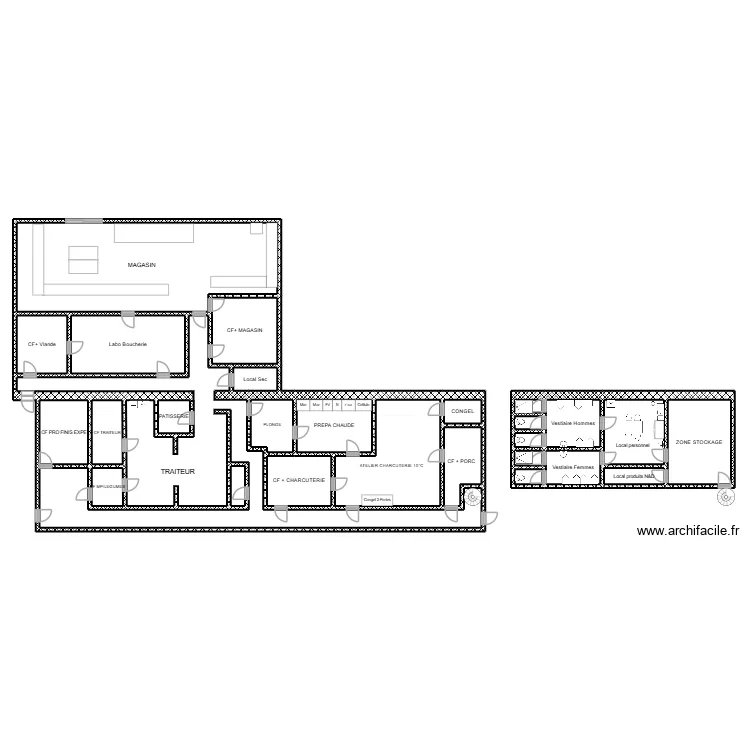 Labo Huet Migne COmplet V2. Plan de 27  et 480 m²