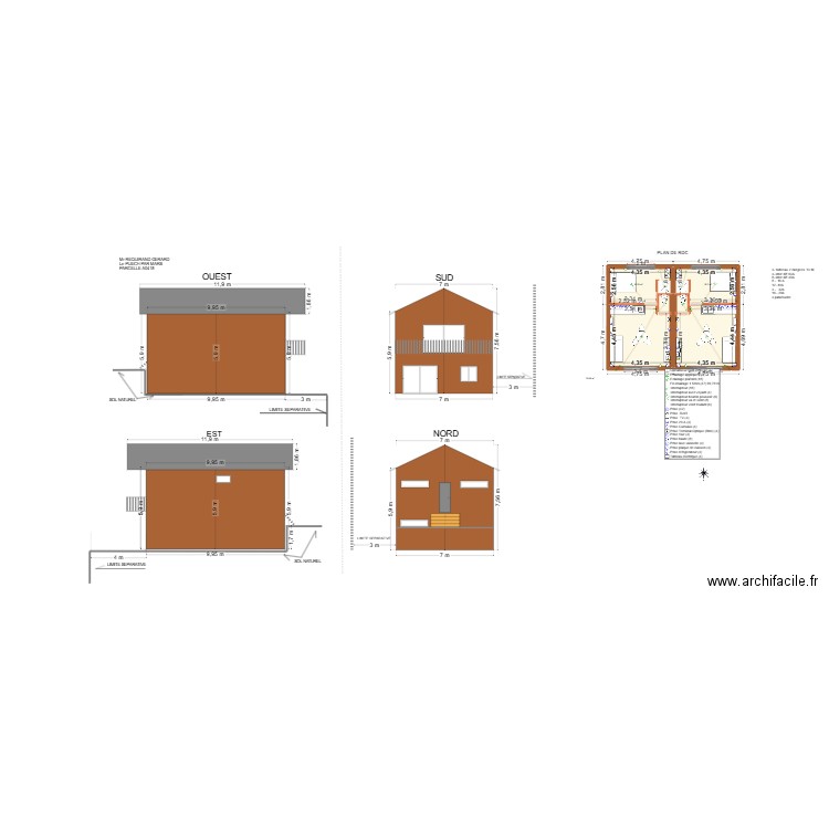 puech. Plan de 11 pièces et 190 m2