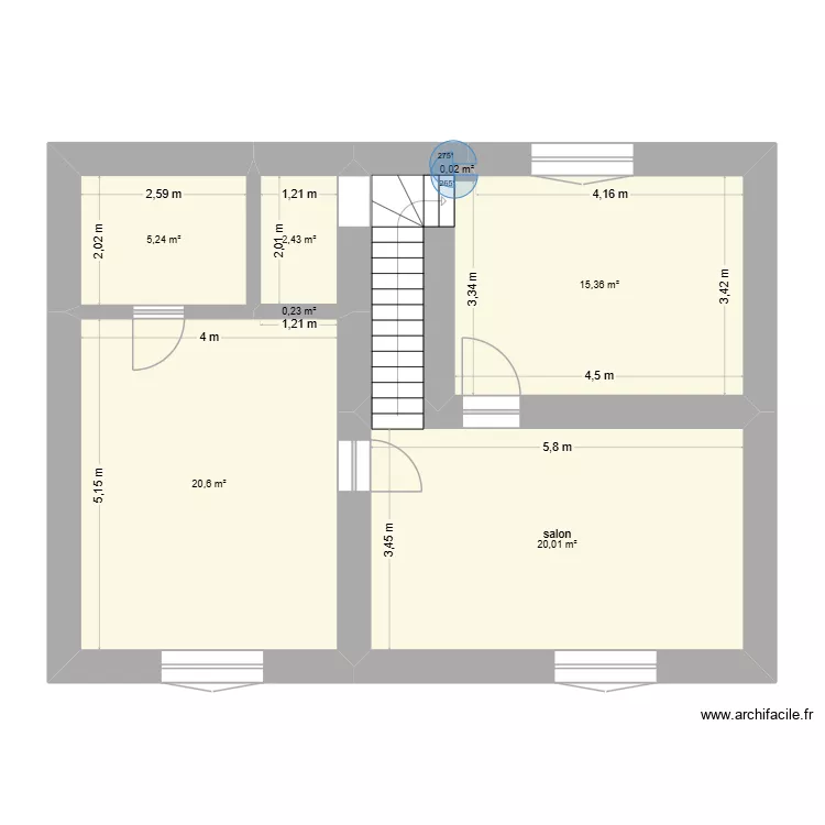 GRILLON RDC. Plan de 7  et 64 m²