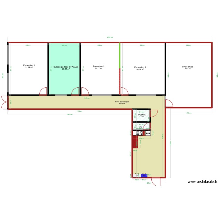 DARTY VF. Plan de 8 pièces et 235 m2