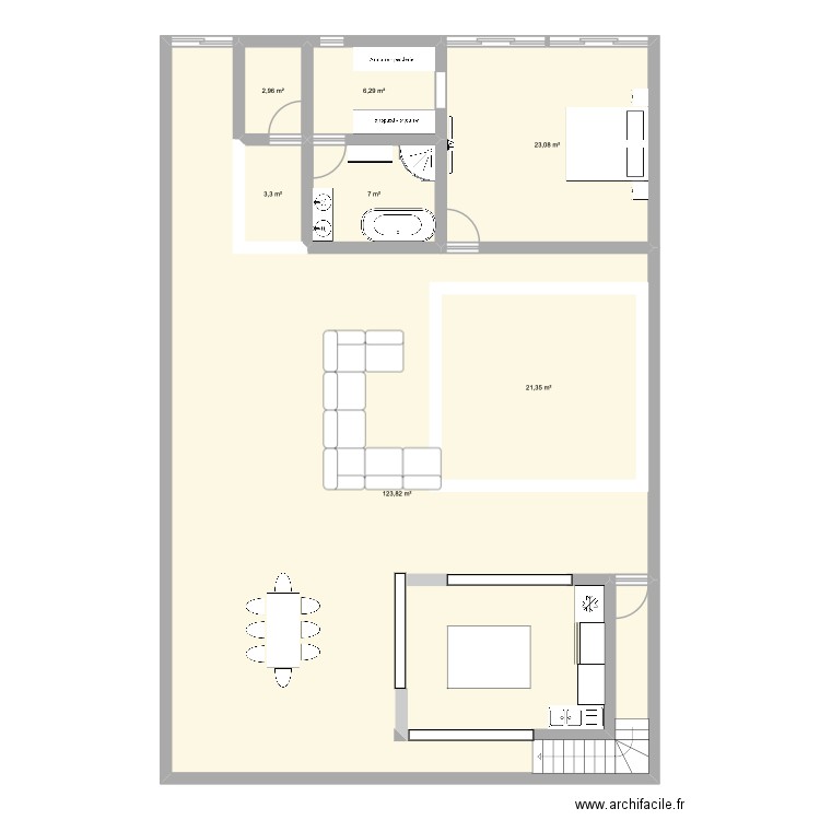House. Plan de 7 pièces et 214 m2