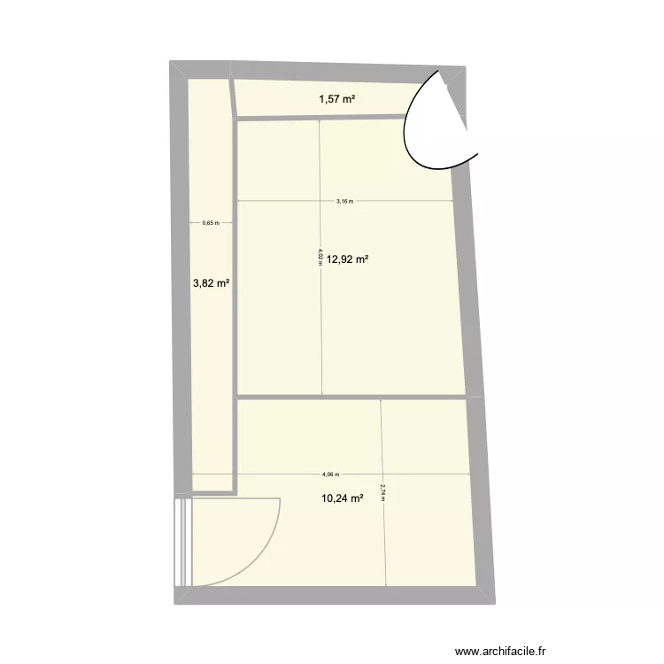 Jardin maison. Plan de 4 pièces et 29 m²