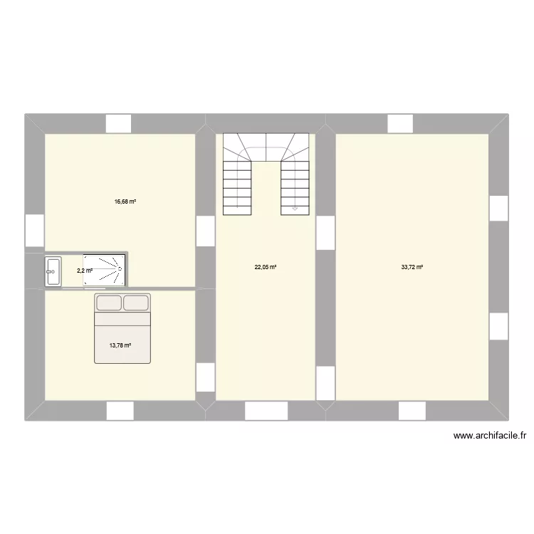 Castel RDC V4. Plan de 5  et 88 m²