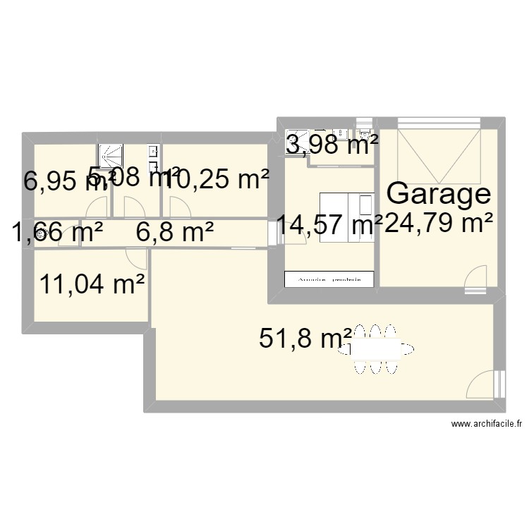 Projet 5 bis. Plan de 10 pièces et 137 m2