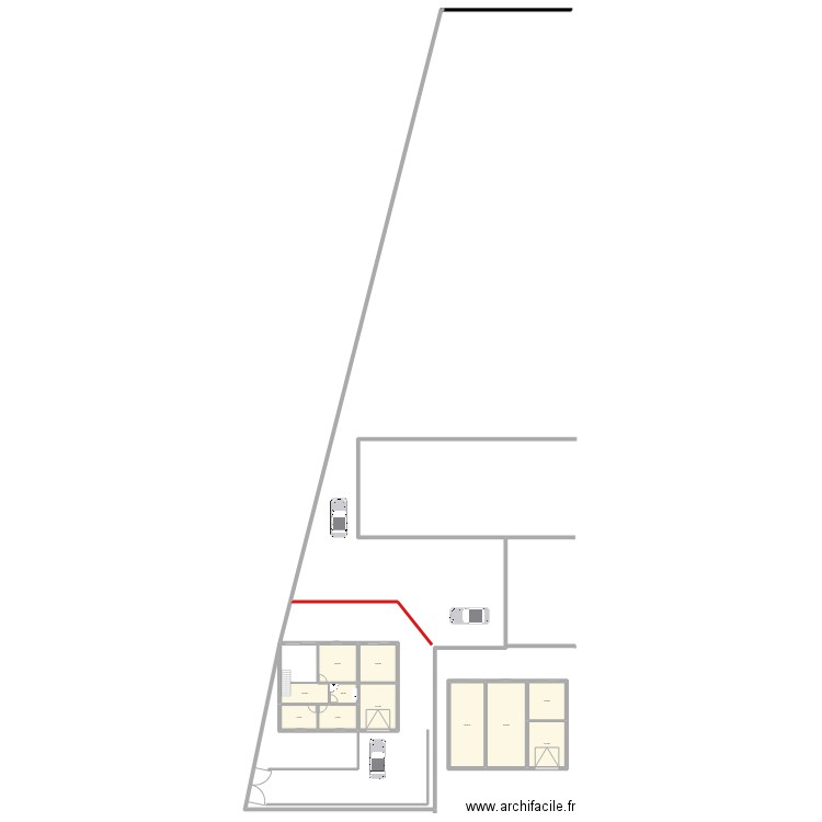 grange. Plan de 8 pièces et 96 m2