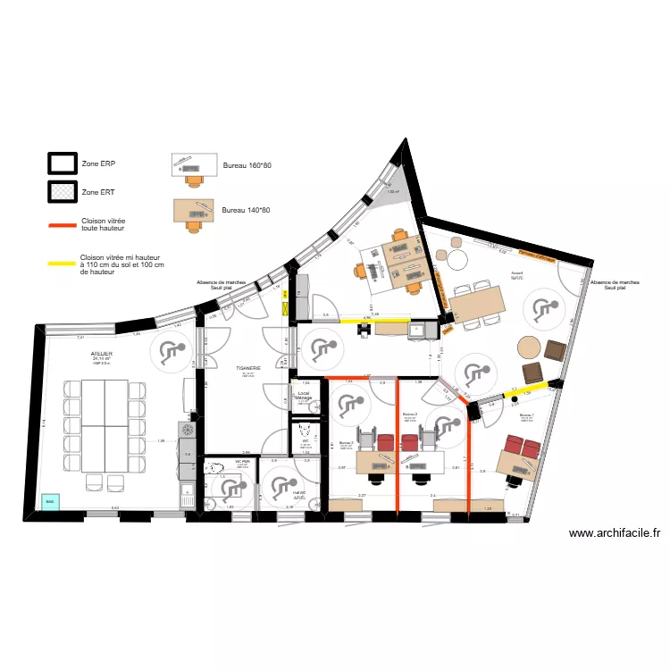 Pamiers v20 - ERP. Plan de 16 Pièces et 143 m²