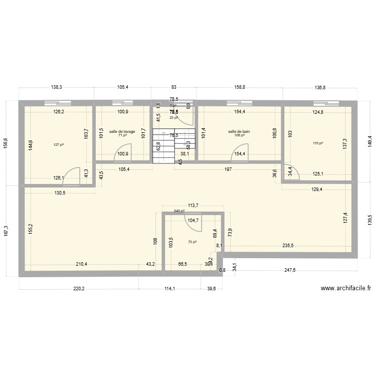 sarah boissé. Plan de 8 pièces et 109 m2