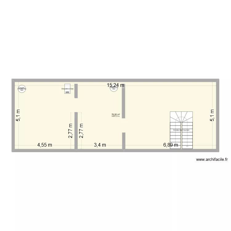 Cave1 Langon. Plan de 1  et 76 m²
